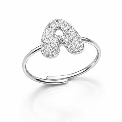 Anello Abc New Lettera A Argento