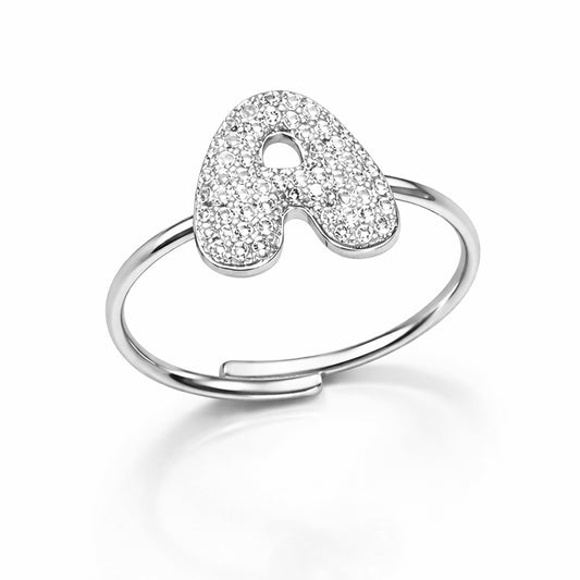 Anello Abc New Lettera A Argento