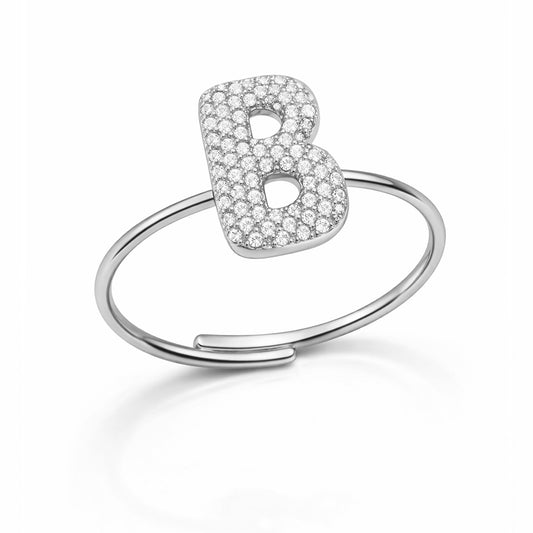 Anelli Abc New Lettera B Argento