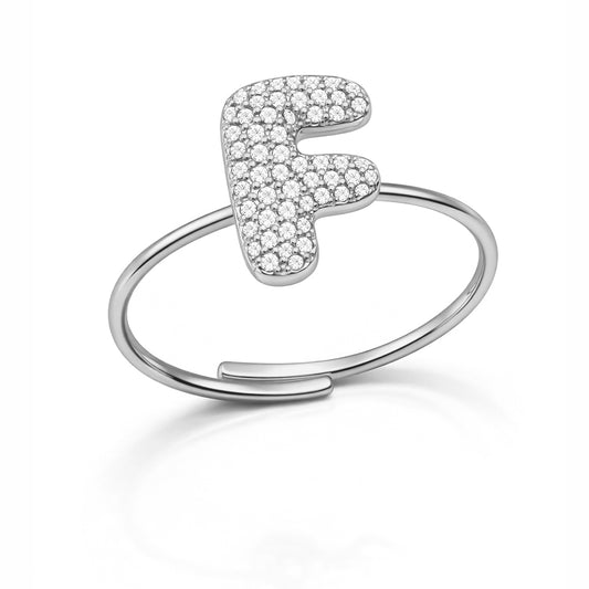 Anelli Abc New Lettera F Argento