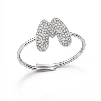 Anelli Abc New Lettera M Argento
