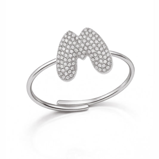 Anelli Abc New Lettera M Argento