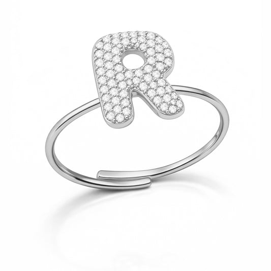 Anelli Abc New Lettera R Argento