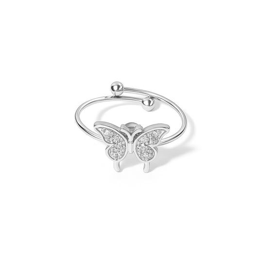 Anello farfalla argento