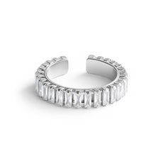 Anello baguette bianca argento