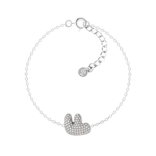 Bracciale Abc New Lettera F Argento