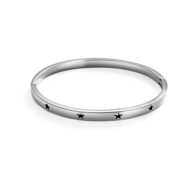 Bracciale rigido stelle vuote argento