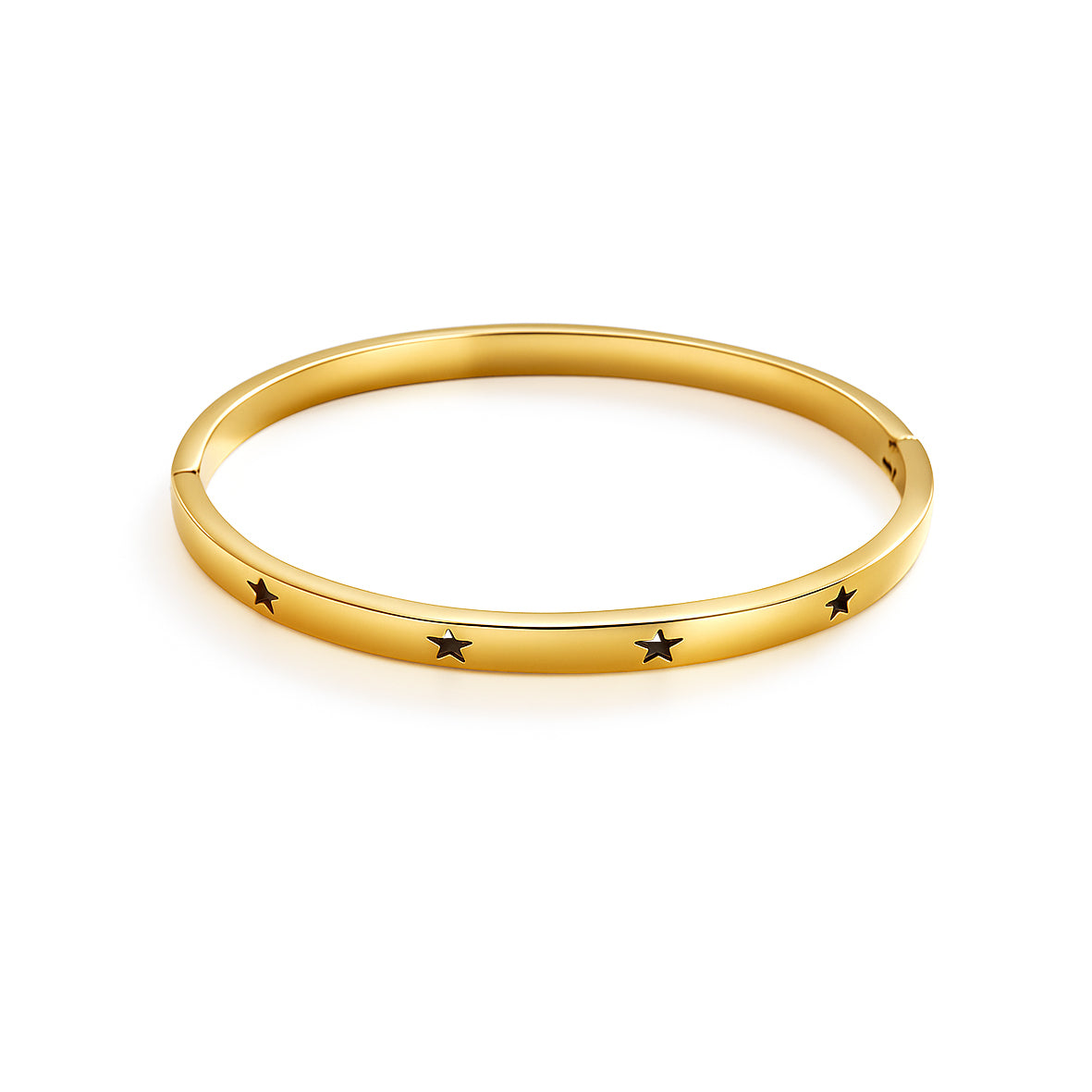 Bracciale rigido stelle vuote oro
