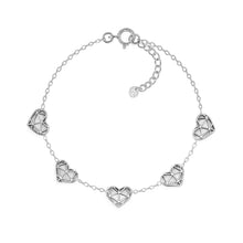Bracciale cuori argento