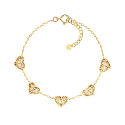 Bracciale cuori oro