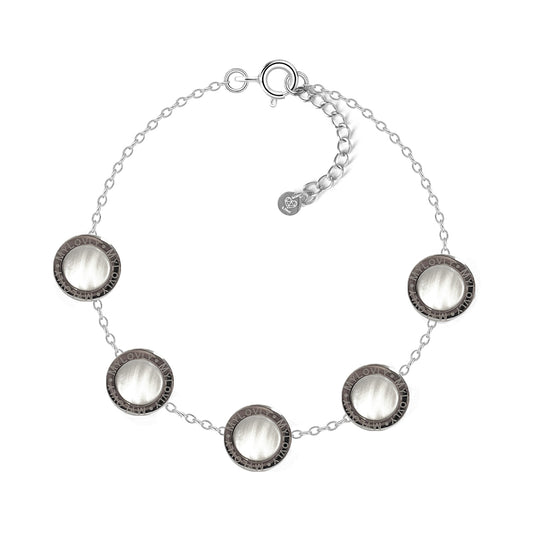 Bracciale Bottone Madreperla Bianca