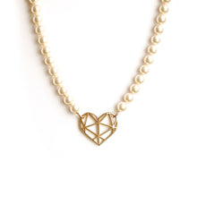 Collana perle cuore oro