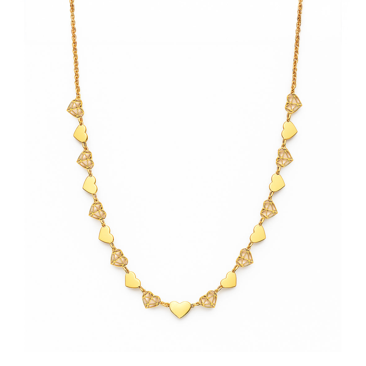 Collana cuori oro
