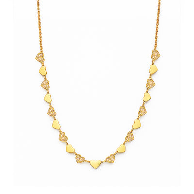 Collana cuori oro