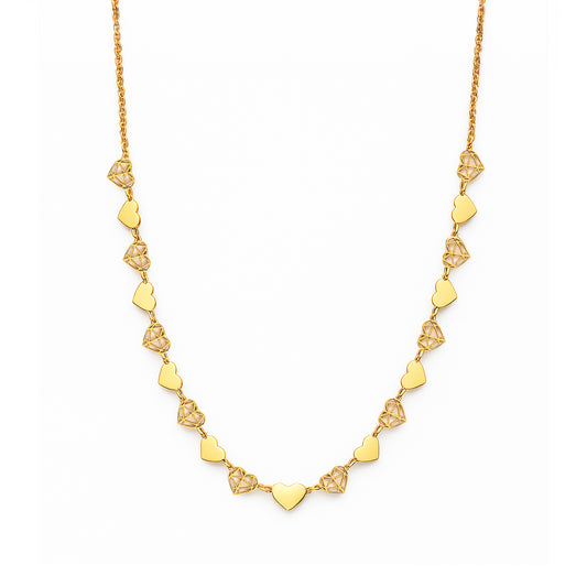Collana cuori oro