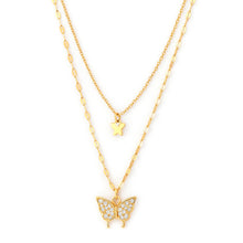 Collana doppia farfalla oro