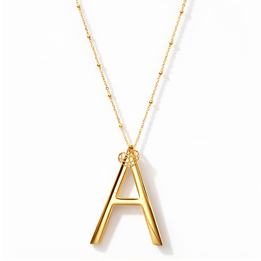 COLLANA LUNGA ABC BIG LETTERA A ORO
