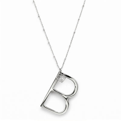 COLLANA LUNGA ABC BIG LETTERA B ARGENTO