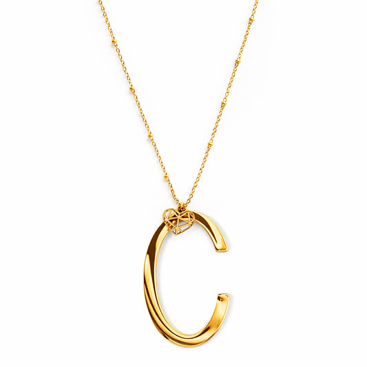 COLLANA LUNGA ABC BIG LETTERA C ORO