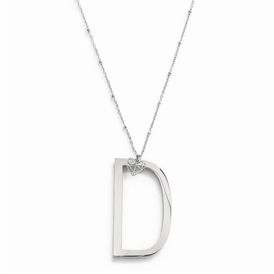 COLLANA LUNGA ABC BIG LETTERA D ARGENTO