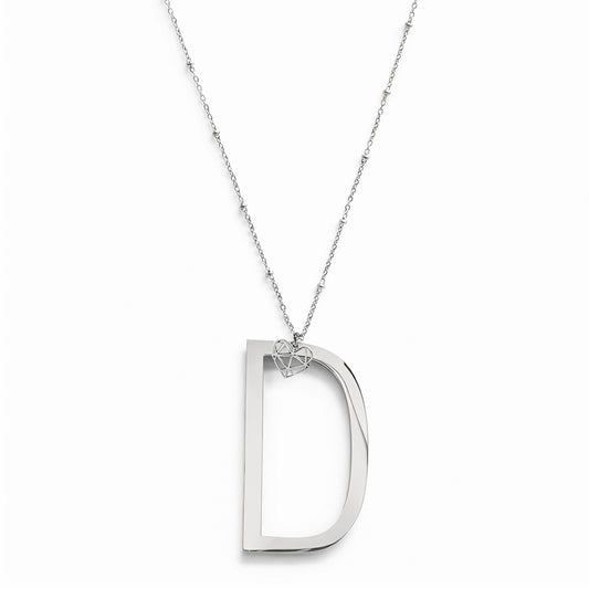 COLLANA LUNGA ABC BIG LETTERA D ARGENTO