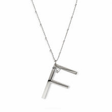 COLLANA LUNGA ABC BIG LETTERA F ARGENTO