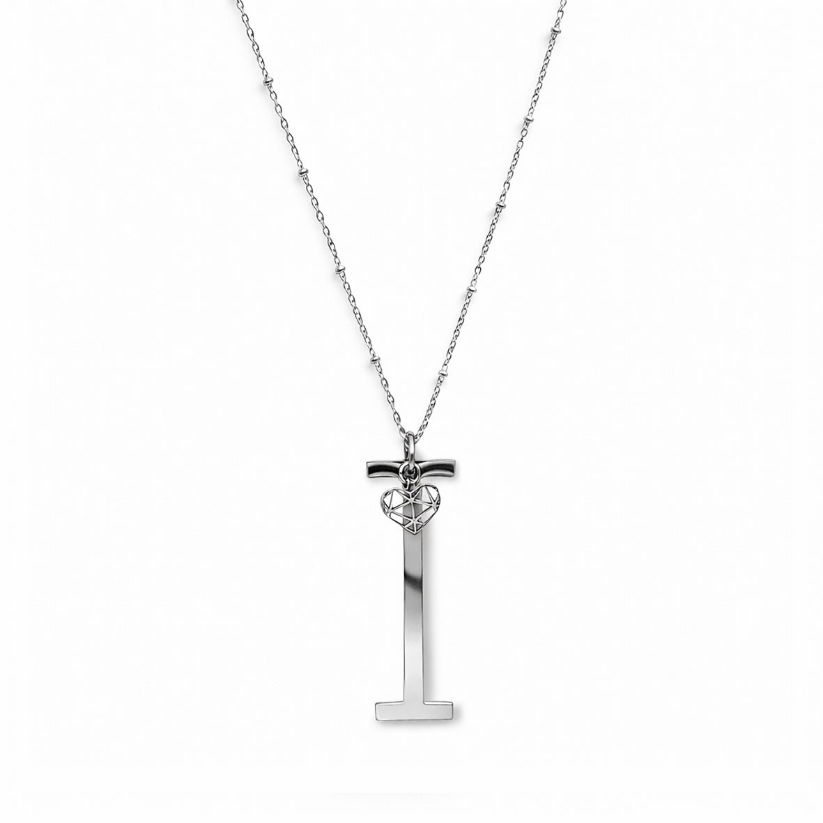 COLLANA LUNGA ABC BIG LETTERA I ARGENTO