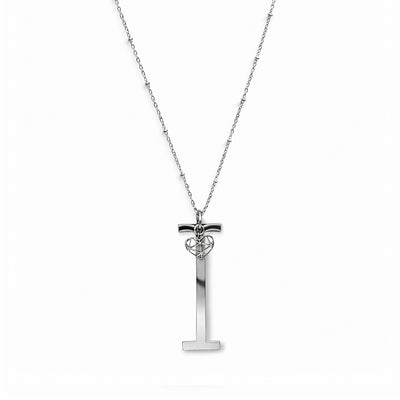 COLLANA LUNGA ABC BIG LETTERA I ARGENTO