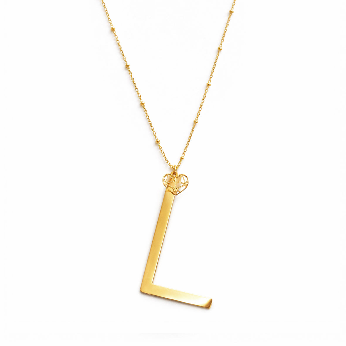 COLLANA LUNGA ABC BIG LETTERA L ORO