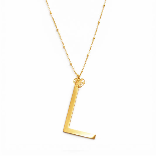 COLLANA LUNGA ABC BIG LETTERA L ORO