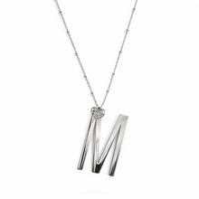 COLLANA LUNGA ABC BIG LETTERA M ARGENTO