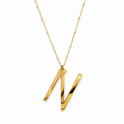 COLLANA LUNGA ABC BIG LETTERA N ORO