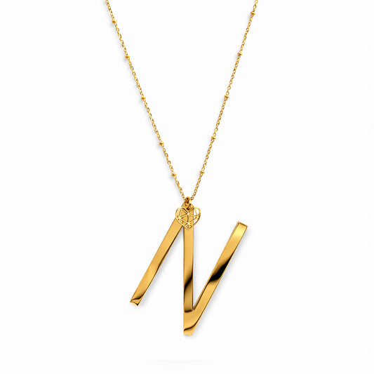 COLLANA LUNGA ABC BIG LETTERA N ORO