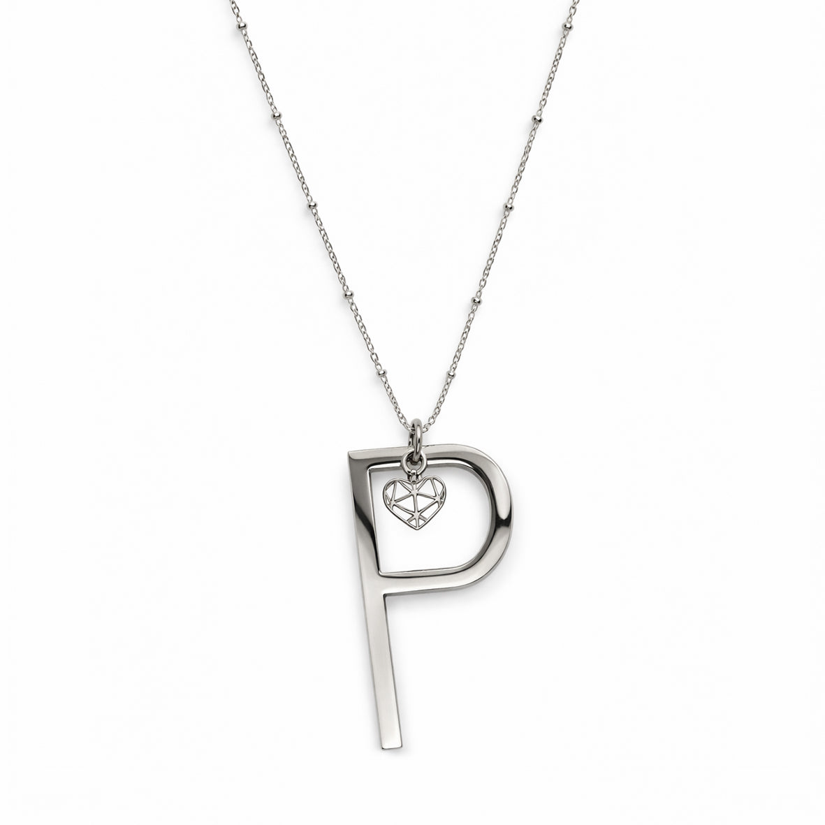 COLLANA LUNGA ABC BIG LETTERA P ARGENTO