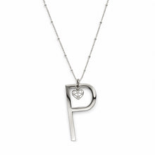 COLLANA LUNGA ABC BIG LETTERA P ARGENTO