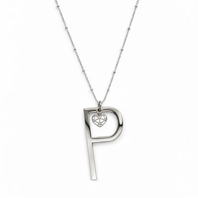 COLLANA LUNGA ABC BIG LETTERA P ARGENTO