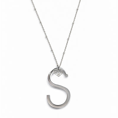 COLLANA LUNGA ABC BIG LETTERA S ARGENTO