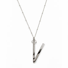 COLLANA LUNGA ABC BIG LETTERA V ARGENTO