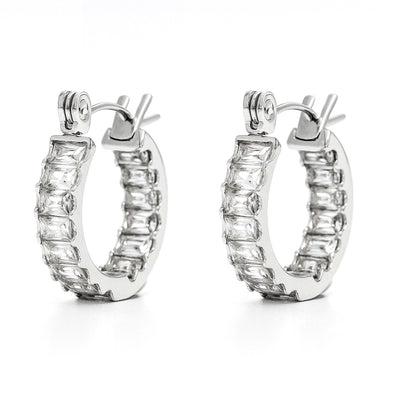 Orecchino Must Have Cerchio Baguette Argento