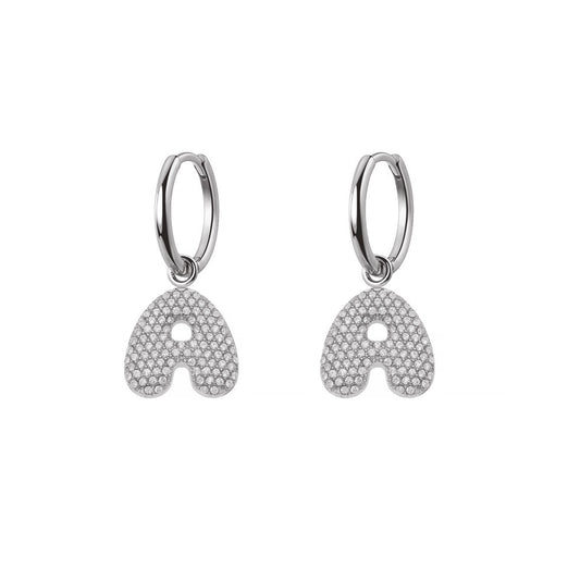 Orecchini Abc New Lettera A Argento