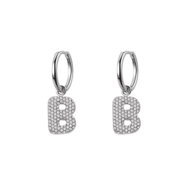 Orecchini Abc New Lettera B Argento