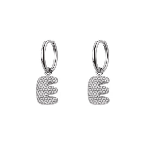 Orecchini Abc New  Lettera E Argento