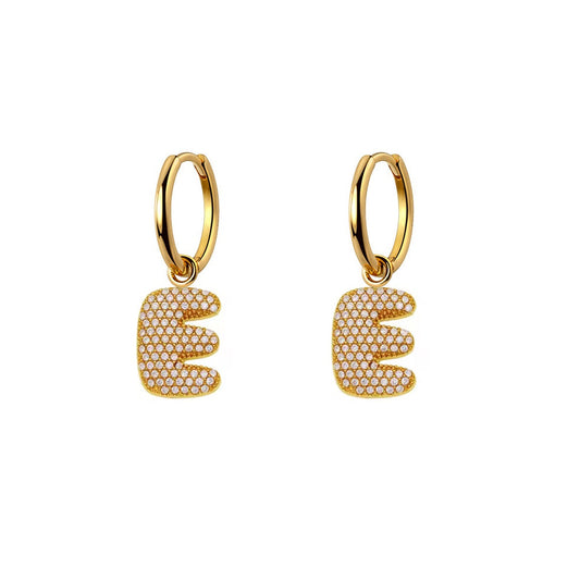 Orecchini Abc New  Lettera E Oro