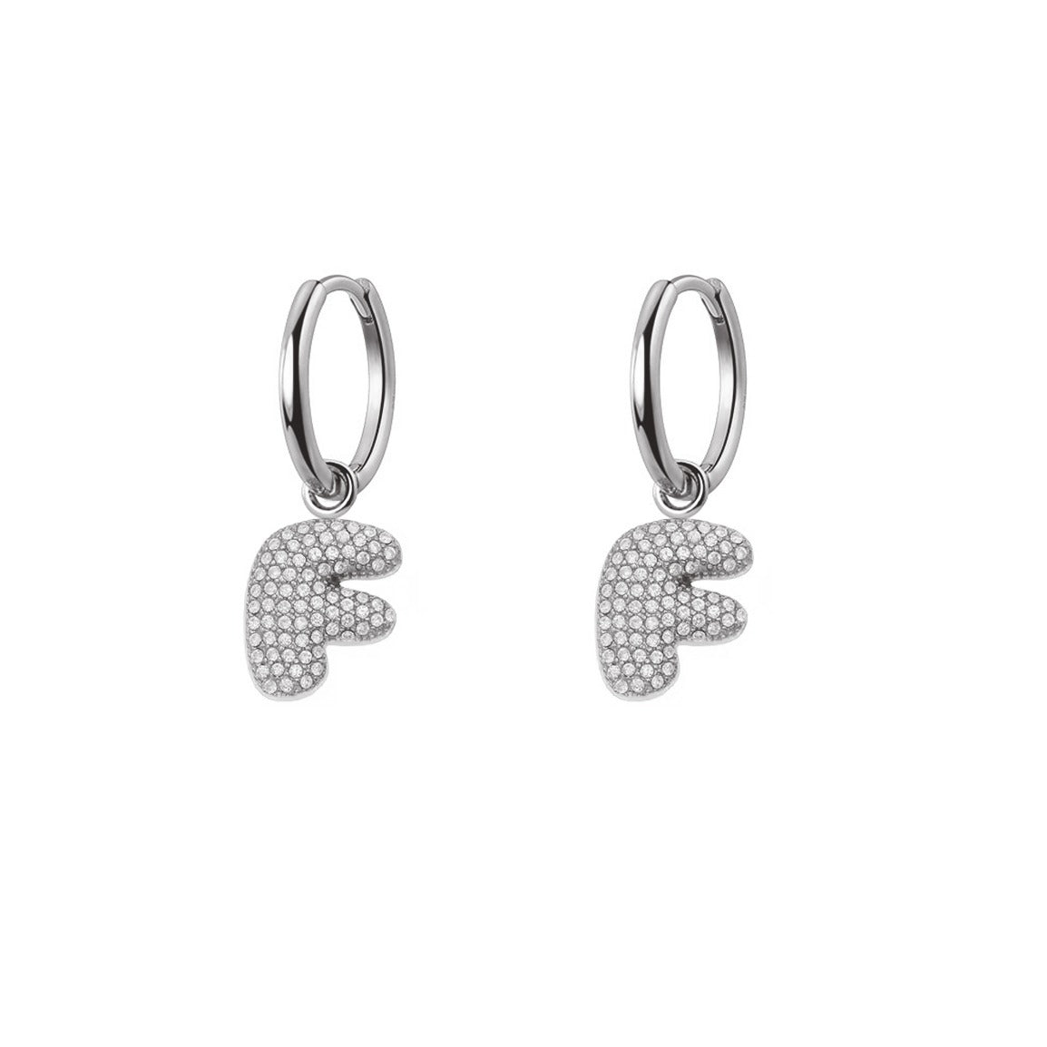 Orecchini Abc New  Lettera F Argento