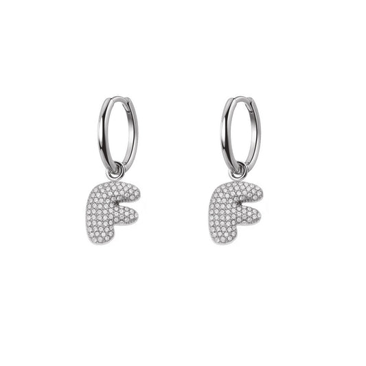 Orecchini Abc New  Lettera F Argento