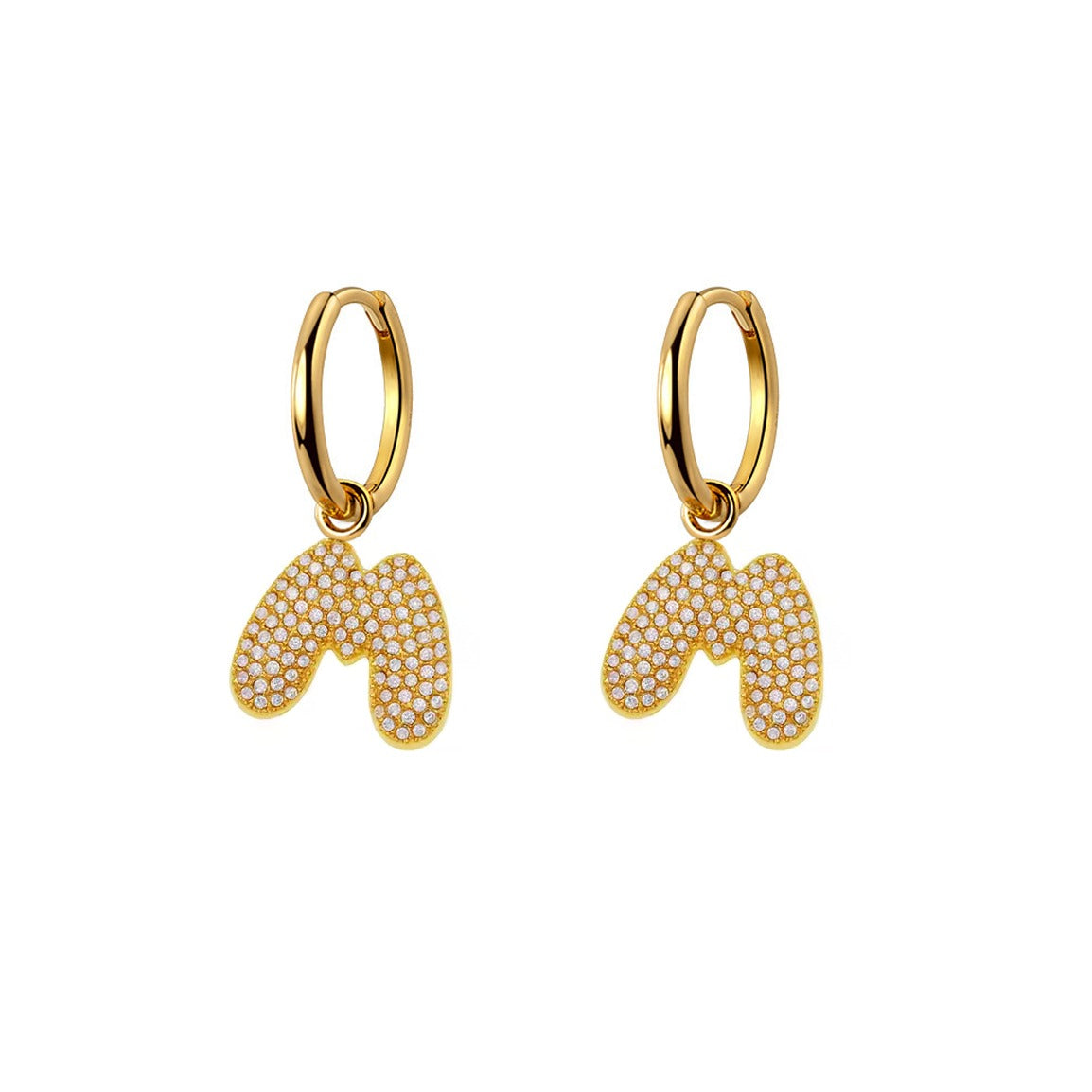 Orecchini Abc New  Lettera M Oro