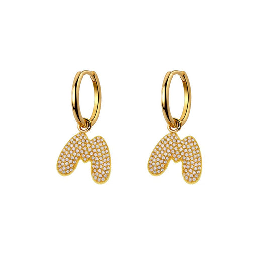 Orecchini Abc New  Lettera M Oro