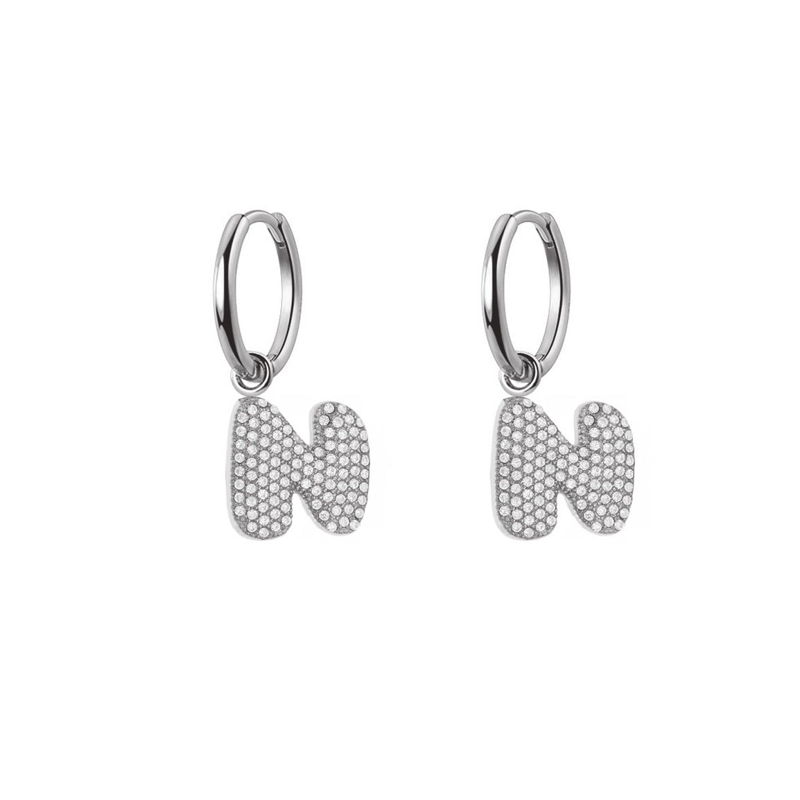 Orecchini Abc New Lettera N Argento