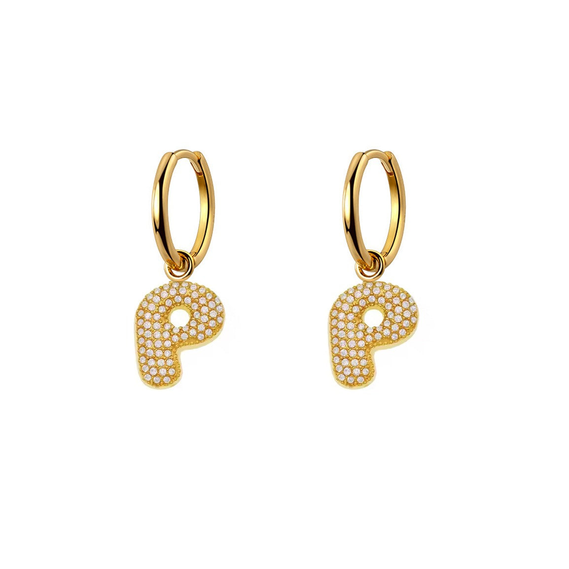 Orecchini Abc New  Lettera P Oro