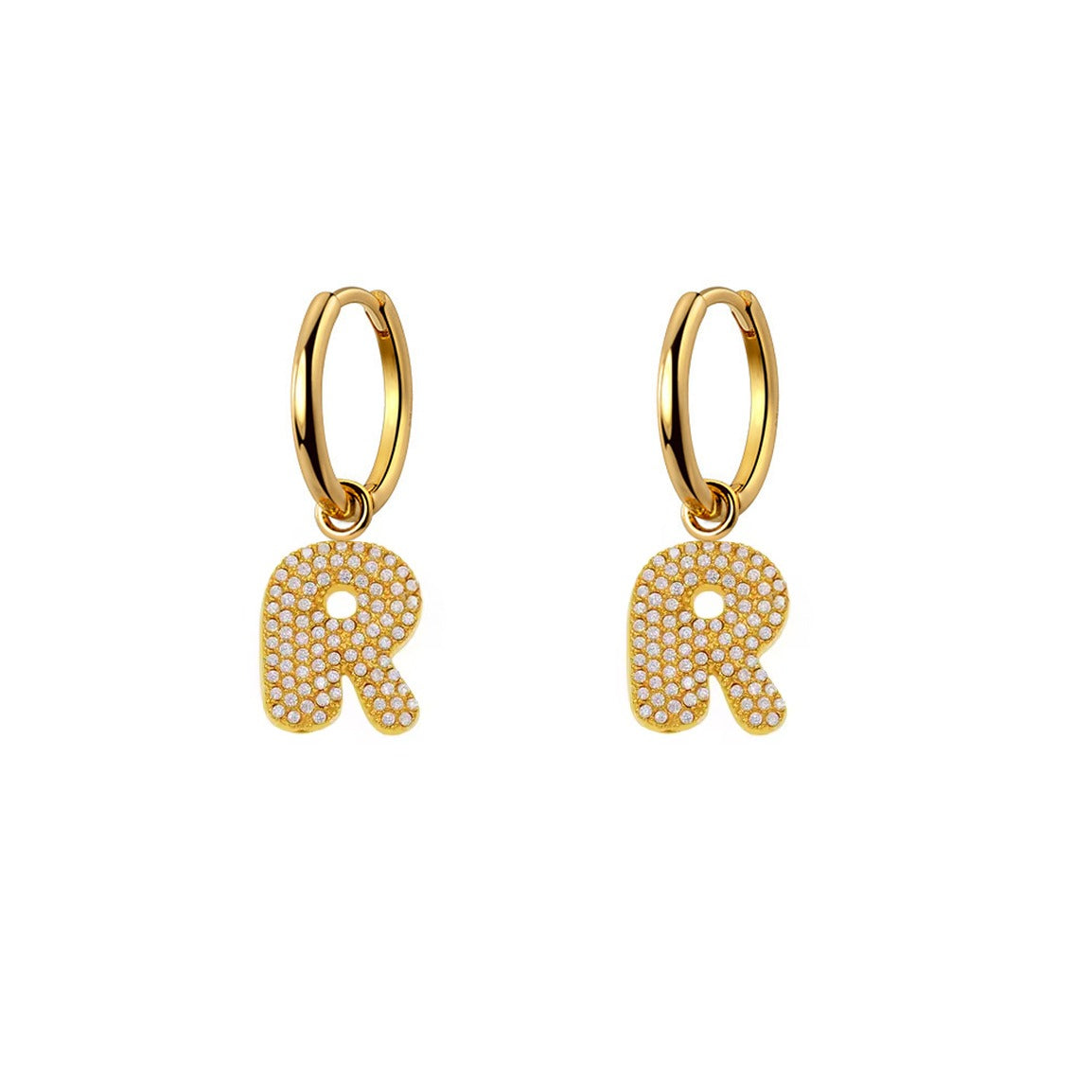 Orecchini Abc New  Lettera R Oro